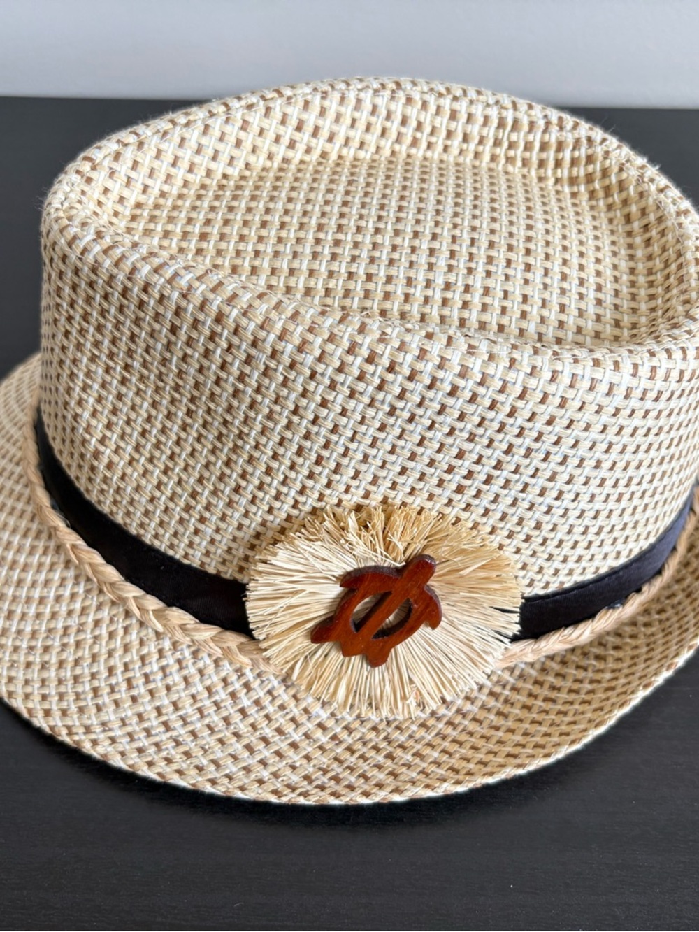 Women's Natural Straw Hat with Black Band